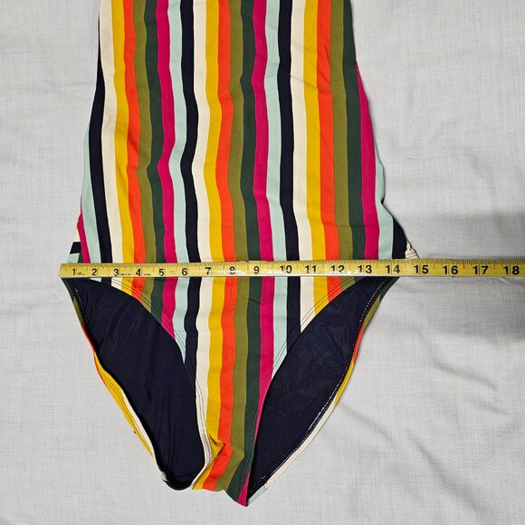 Tory Burch Striped Multicolor Swimsuit Women Size L - Picture 9 of 14